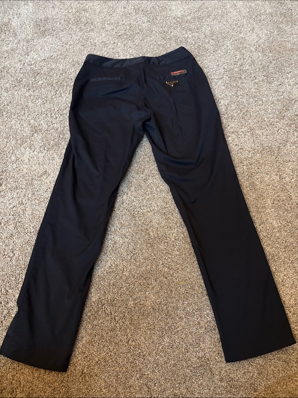 Prada Black Women's Tailored Dress Pants with Logo Triangle